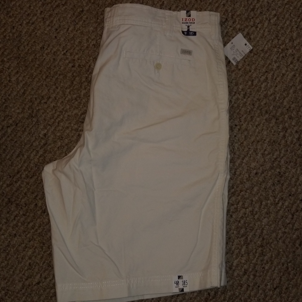 NWT Izod Seaside Poplin shorts size 40 inseam 10.5
